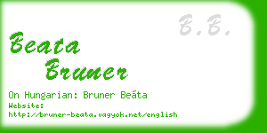 beata bruner business card